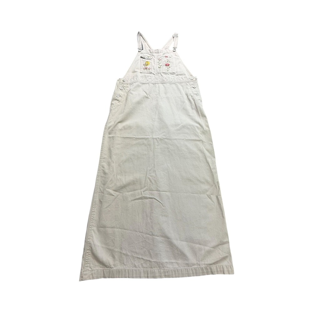 Warner Bros Overall Dress Women S Tan Tweety Bird Vintage 90s Cotton Cottagecore